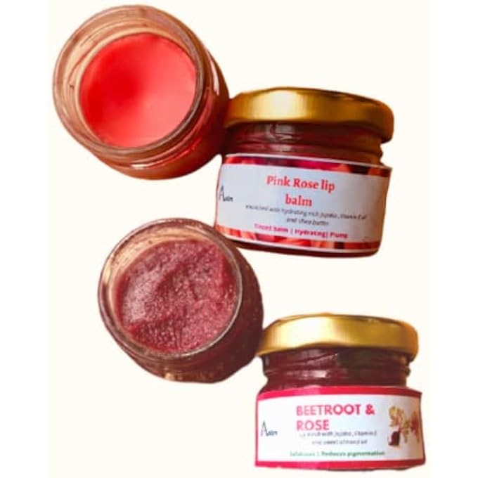 Aster LIP CARE COMBO (LIP BALM AND LIP SCRUB), ENRICHED WITH ROSE, BEETROOT, VITAMIN E, JOJOBA OIL, SHEA BUTTER, NO PARABENS AND SULPHATE, ALL SKIN TYPE - Image 1